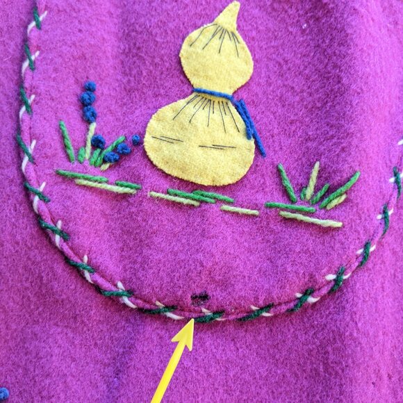 La Mexicana 50’s Vintage Wool Mexico Tourist Jacket Felt Applique Dancers READ - Picture 11 of 16